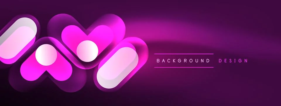 Neon circle abstract background. Template for wallpaper, banner, presentation Stock Illustration