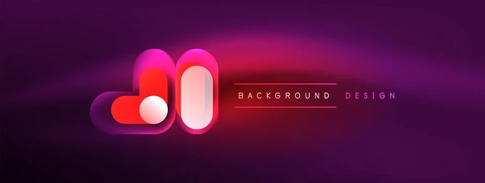 Neon circle abstract background. Template for wallpaper, banner, presentation 스톡 일러스트