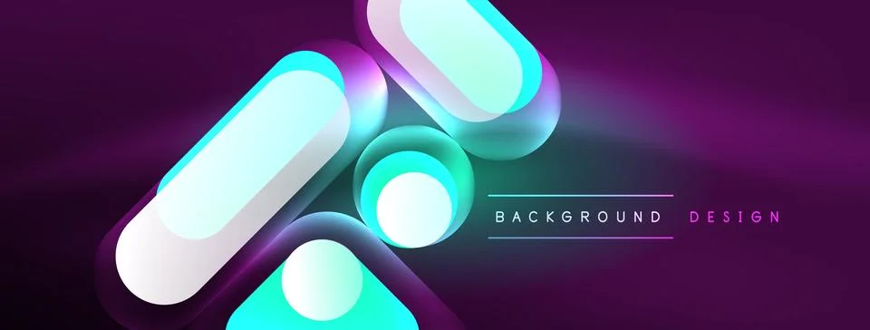 Neon circle abstract background. Template for wallpaper, banner, presentation 库存插图