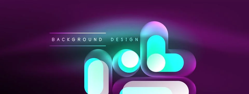 Neon circle abstract background. Template for wallpaper, banner, presentation Stock Illustration