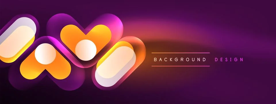 Neon circle abstract background. Template for wallpaper, banner, presentation 스톡 일러스트