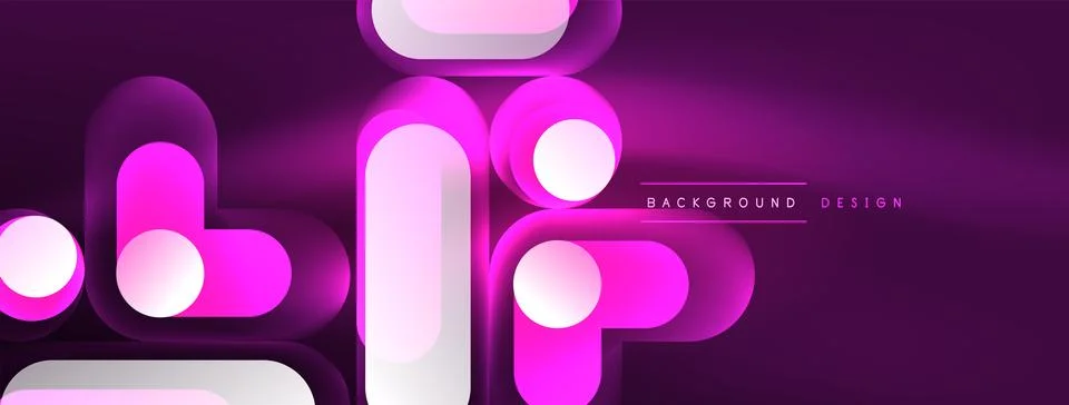 Neon circle abstract background. Template for wallpaper, banner, presentation Stock Illustration