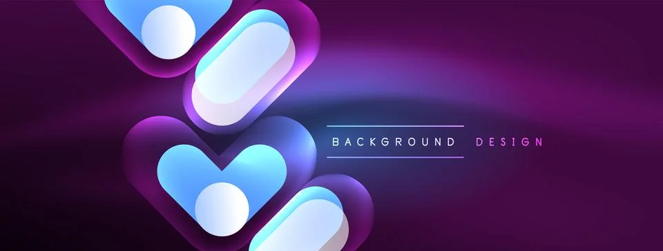 Neon circle abstract background. Template for wallpaper, banner, presentation 스톡 일러스트