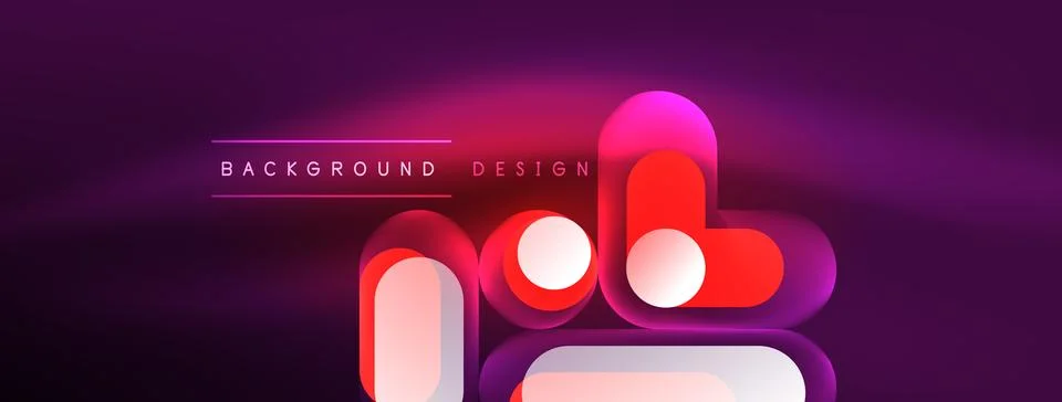 Neon circle abstract background. Template for wallpaper, banner, presentation Stock Illustration