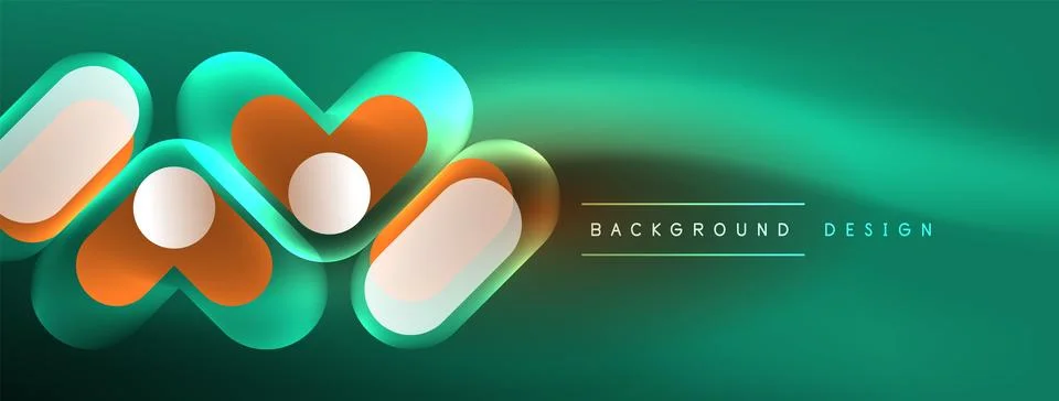 Neon circle abstract background. Template for wallpaper, banner, presentation Stock Illustration