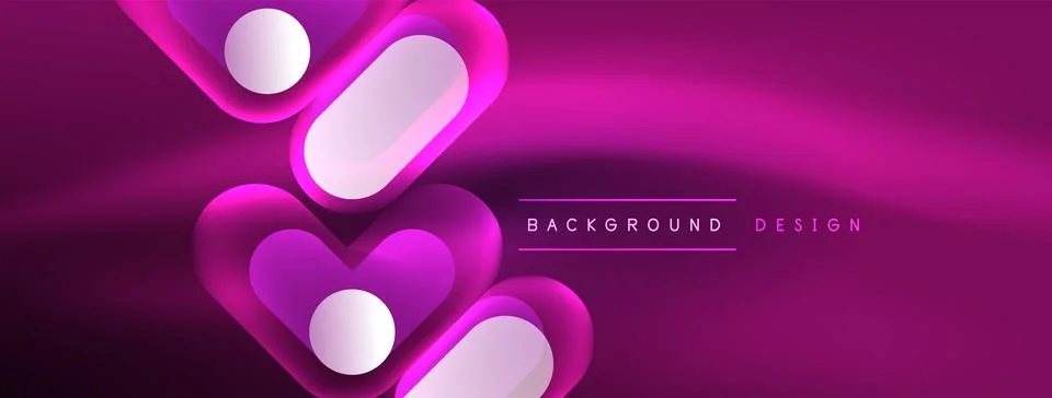 Neon circle abstract background. Template for wallpaper, banner, presentation Illustrazione stock