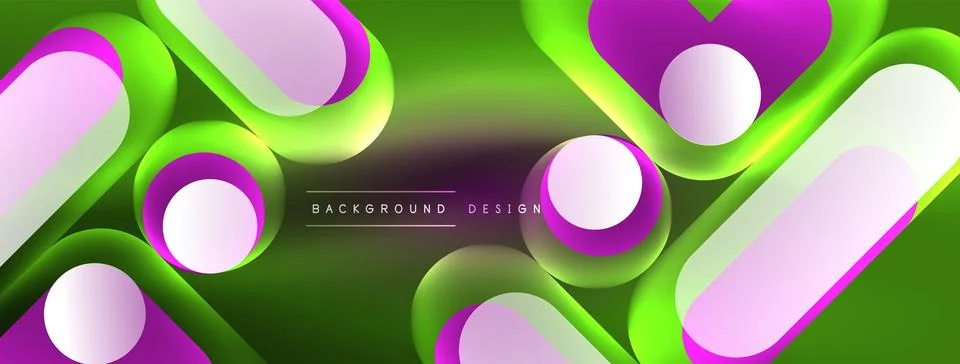 Neon circle abstract background. Template for wallpaper, banner, presentation Stock Illustration