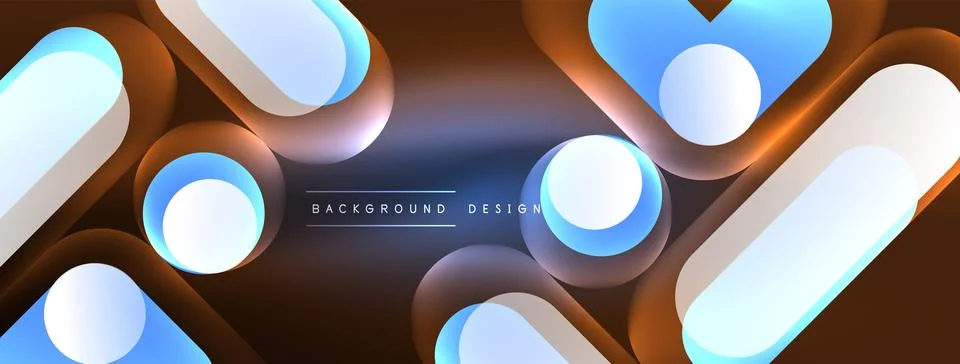 Neon circle abstract background. Template for wallpaper, banner, presentation Illustrazione stock