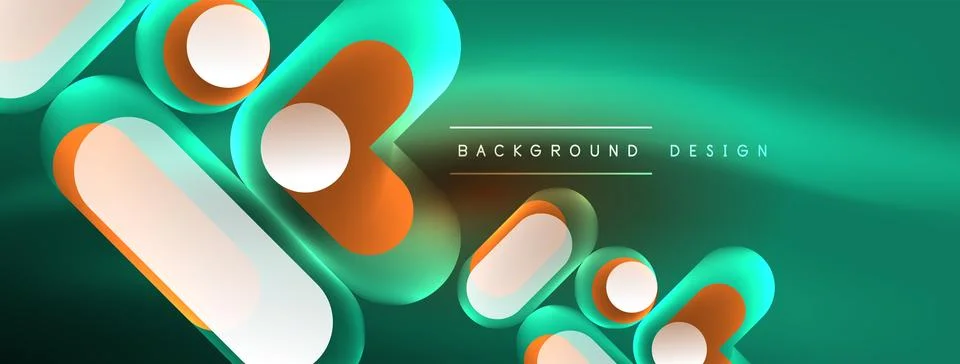 Neon circle abstract background. Template for wallpaper, banner, presentation Illustrazione stock