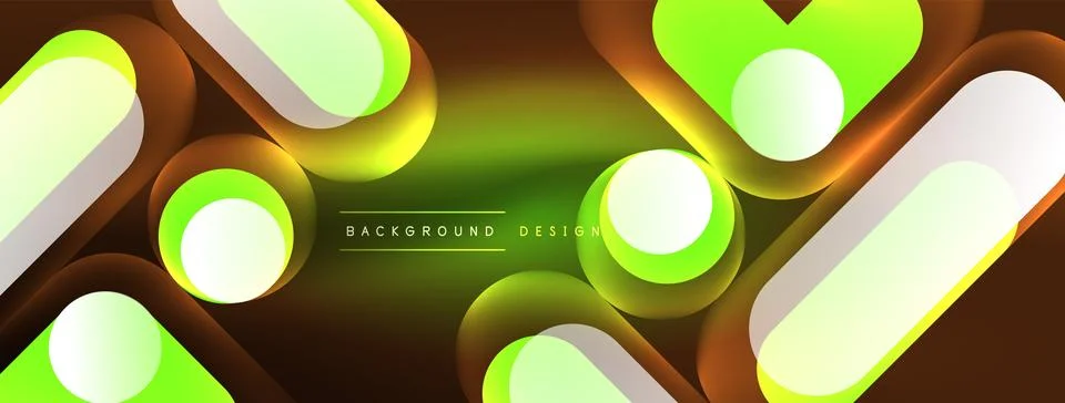 Neon circle abstract background. Template for wallpaper, banner, presentation Stock Illustration