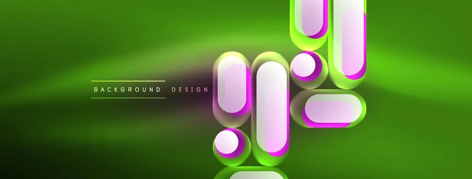 Neon circle abstract background. Template for wallpaper, banner, presentation Illustrazione stock
