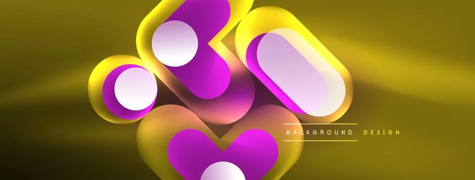 Neon circle abstract background. Template for wallpaper, banner, presentation Stock Illustration