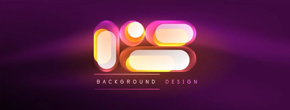 Neon circle abstract background. Template for wallpaper, banner, presentation Stock Illustration