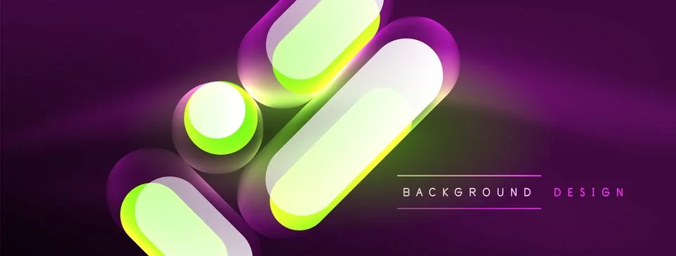 Neon circle abstract background. Template for wallpaper, banner, presentation 스톡 일러스트