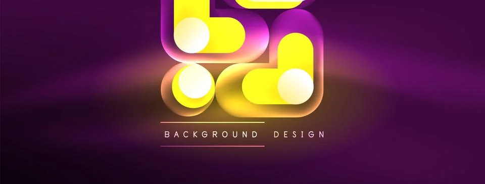 Neon circle abstract background. Template for wallpaper, banner, presentation Illustrazione stock