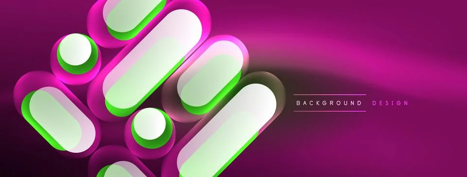 Neon circle abstract background. Template for wallpaper, banner, presentation 库存插图