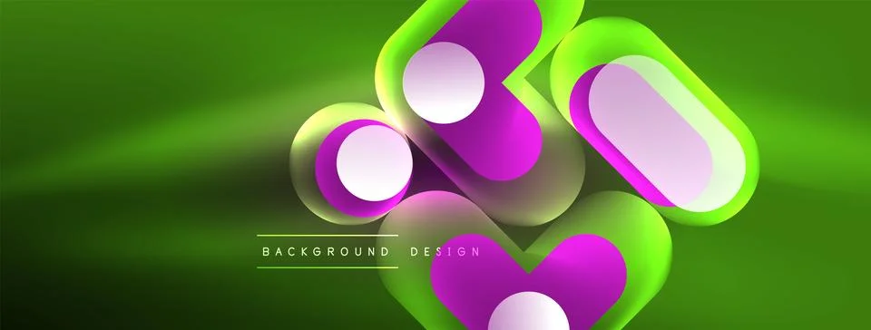 Neon circle abstract background. Template for wallpaper, banner, presentation 스톡 일러스트