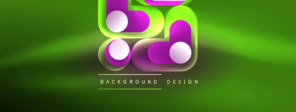 Neon circle abstract background. Template for wallpaper, banner, presentation Illustrazione stock