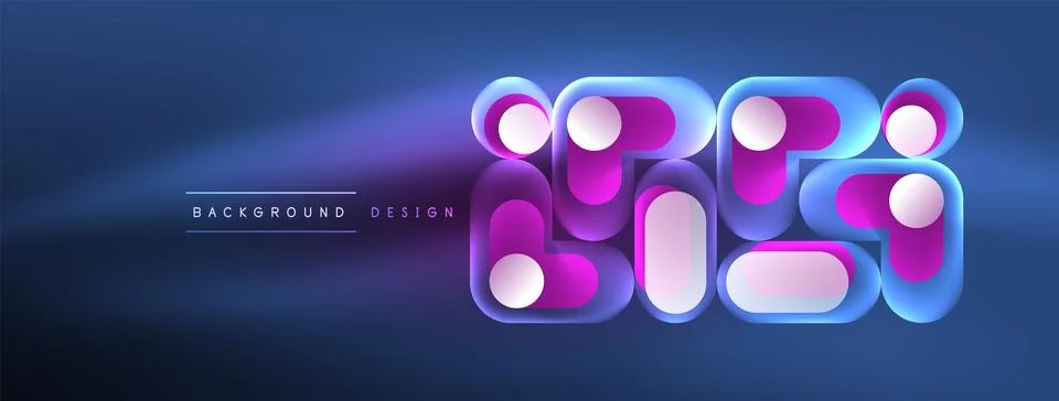 Neon circle abstract background. Template for wallpaper, banner, presentation 스톡 일러스트