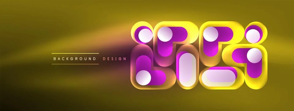Neon circle abstract background. Template for wallpaper, banner, presentation Stock Illustration