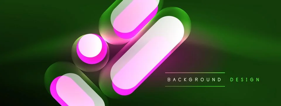 Neon circle abstract background. Template for wallpaper, banner, presentation Stock Illustration