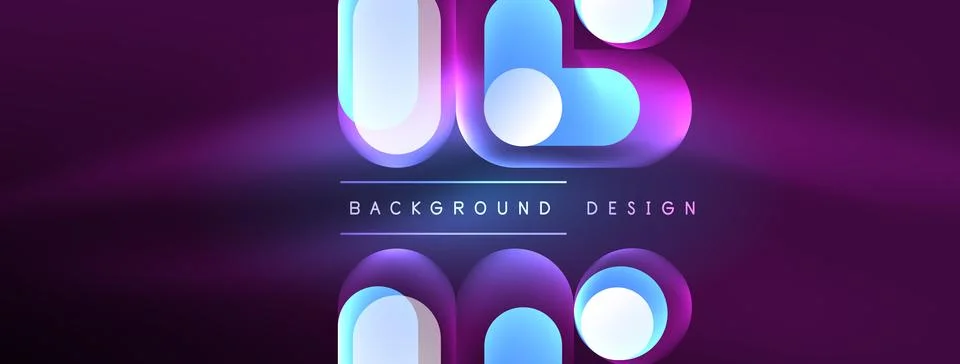 Neon circle abstract background. Template for wallpaper, banner, presentation Stock Illustration