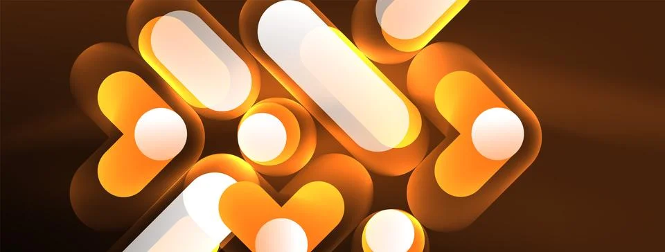 Neon circle abstract background. Template for wallpaper, banner, presentation Illustrazione stock