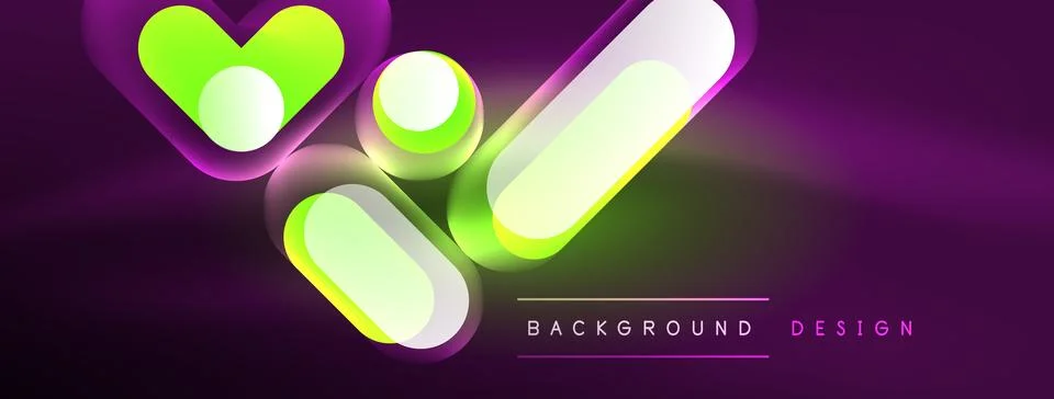 Neon circle abstract background. Template for wallpaper, banner, presentation Stock Illustration