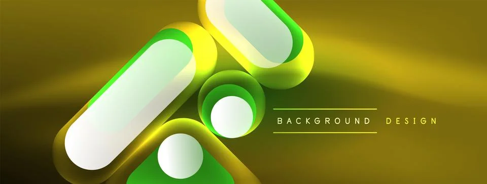 Neon circle abstract background. Template for wallpaper, banner, presentation Stock Illustration