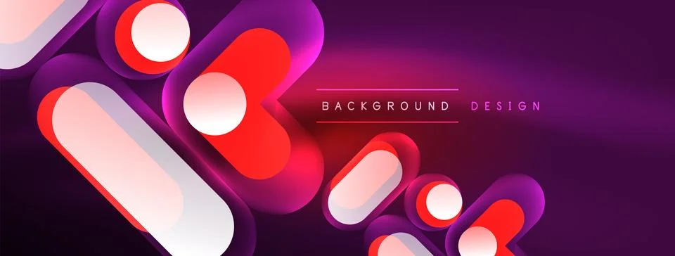 Neon circle abstract background. Template for wallpaper, banner, presentation 스톡 일러스트