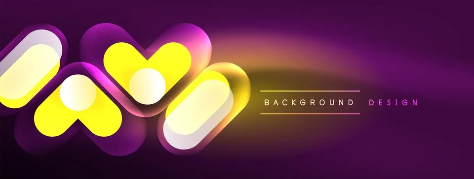 Neon circle abstract background. Template for wallpaper, banner, presentation 스톡 일러스트