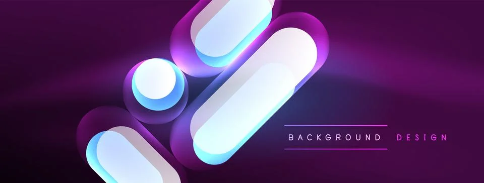 Neon circle abstract background. Template for wallpaper, banner, presentation Stock Illustration