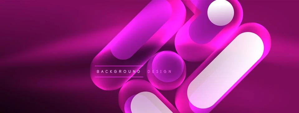 Neon circle abstract background. Template for wallpaper, banner, presentation Stock Illustration