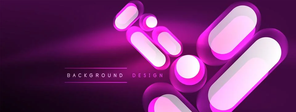 Neon circle abstract background. Template for wallpaper, banner, presentation 스톡 일러스트