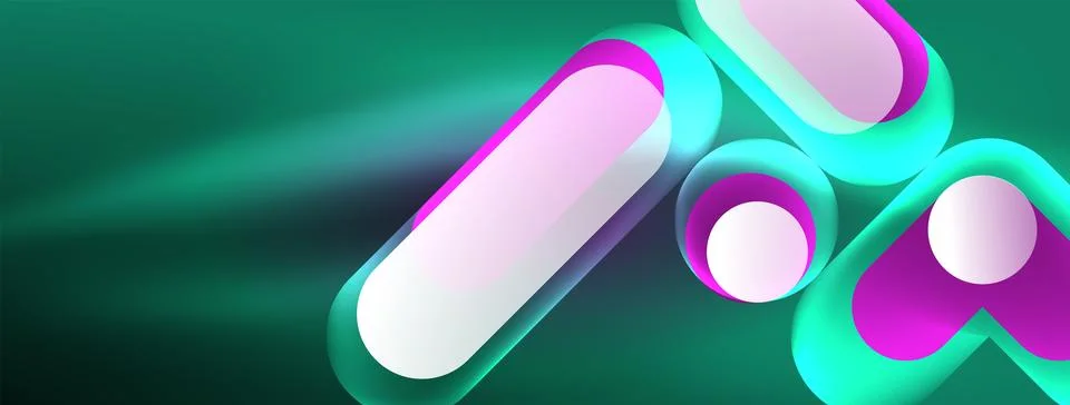 Neon circle abstract background. Template for wallpaper, banner, presentation 스톡 일러스트