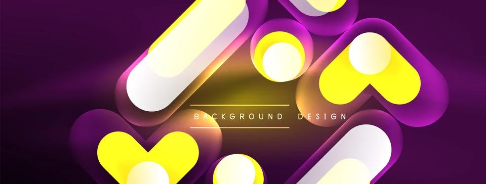 Neon circle abstract background. Template for wallpaper, banner, presentation Illustrazione stock