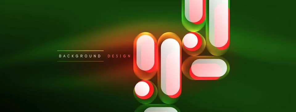 Neon circle abstract background. Template for wallpaper, banner, presentation Illustrazione stock