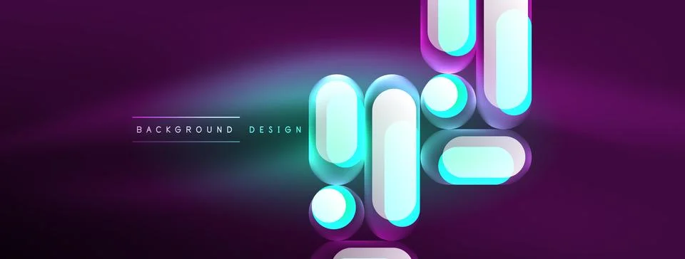 Neon circle abstract background. Template for wallpaper, banner, presentation Stock Illustration