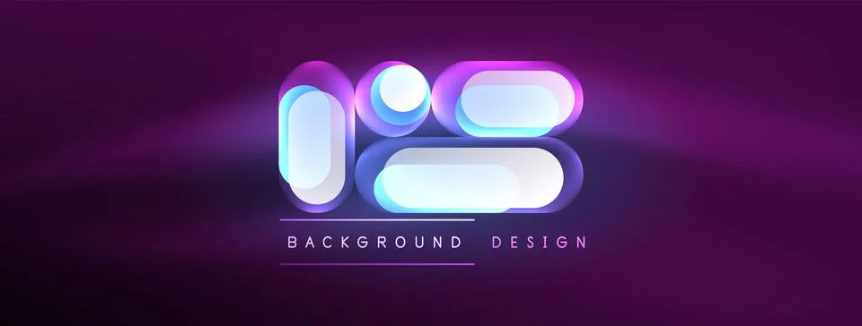 Neon circle abstract background. Template for wallpaper, banner, presentation Stock Illustration