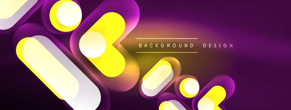 Neon circle abstract background. Template for wallpaper, banner, presentation Stock Illustration