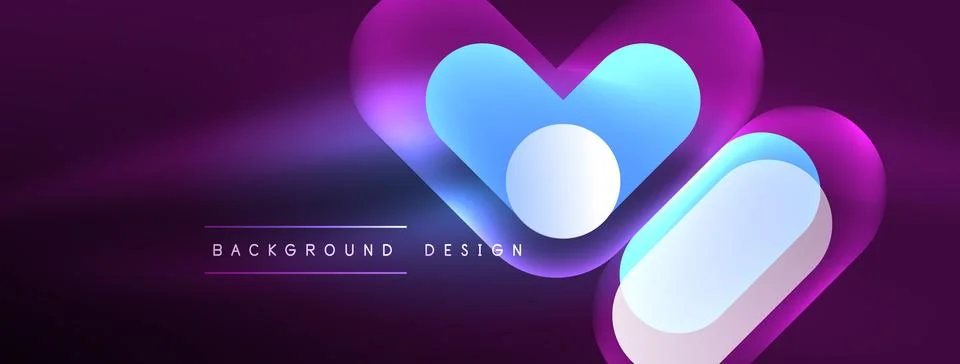 Neon circle abstract background. Template for wallpaper, banner, presentation 스톡 일러스트