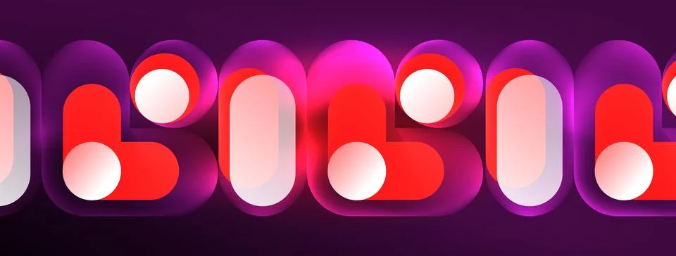 Neon circle abstract background. Template for wallpaper, banner, presentation 스톡 일러스트