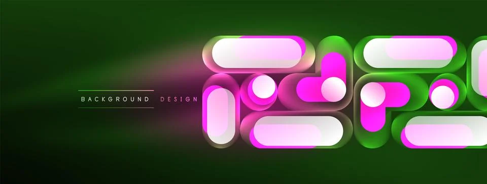 Neon circle abstract background. Template for wallpaper, banner, presentation 库存插图