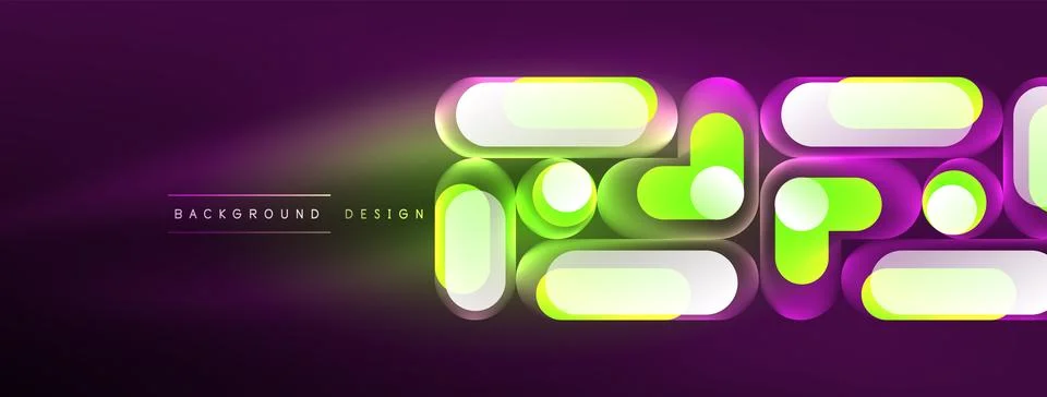 Neon circle abstract background. Template for wallpaper, banner, presentation 库存插图