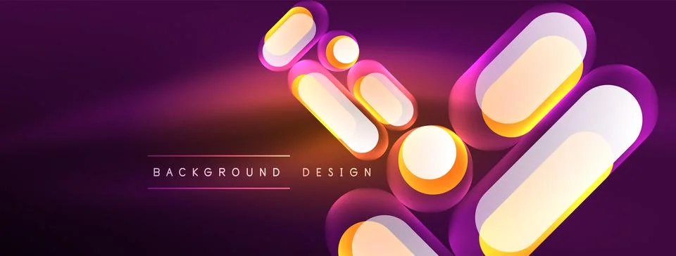 Neon circle abstract background. Template for wallpaper, banner, presentation 库存插图