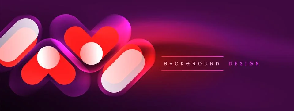 Neon circle abstract background. Template for wallpaper, banner, presentation 스톡 일러스트