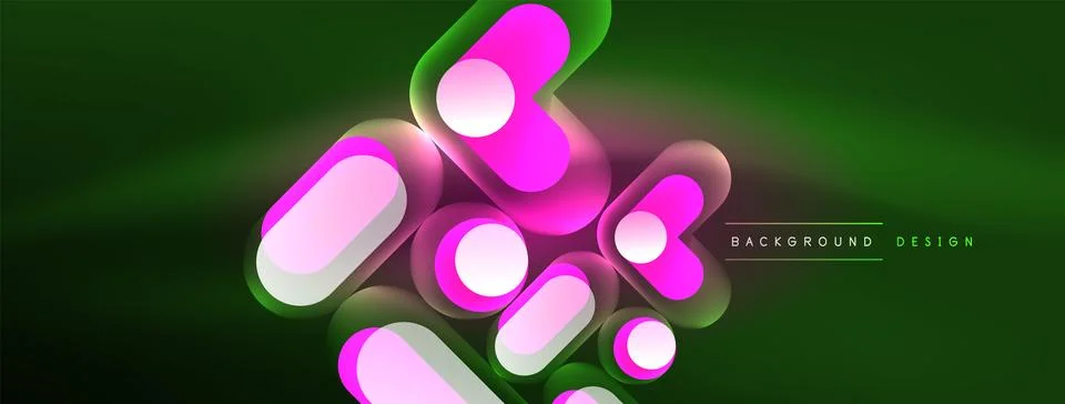Neon circle abstract background. Template for wallpaper, banner, presentation Stock Illustration