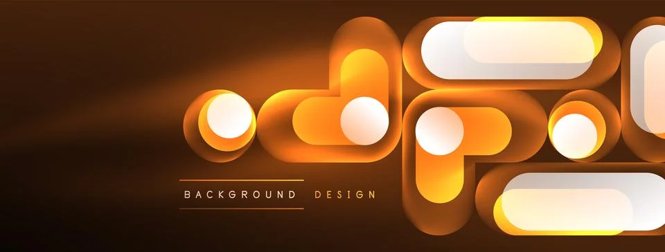 Neon circle abstract background. Template for wallpaper, banner, presentation Stock Illustration