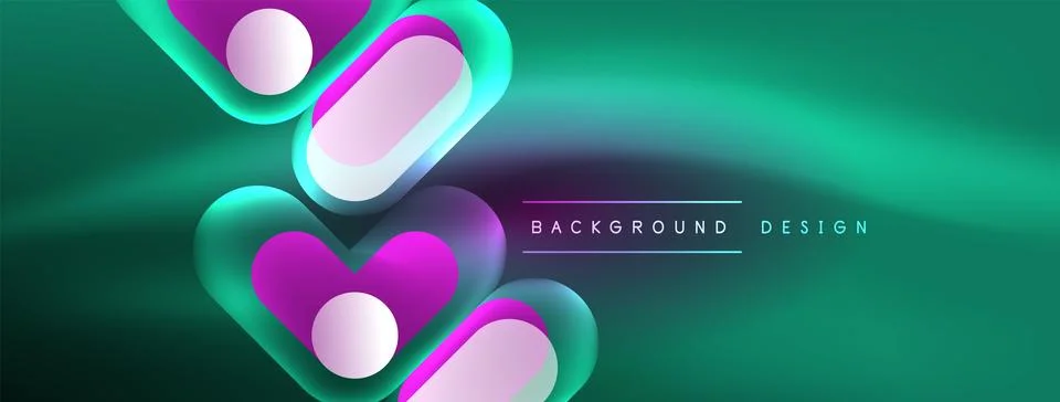 Neon circle abstract background. Template for wallpaper, banner, presentation 库存插图