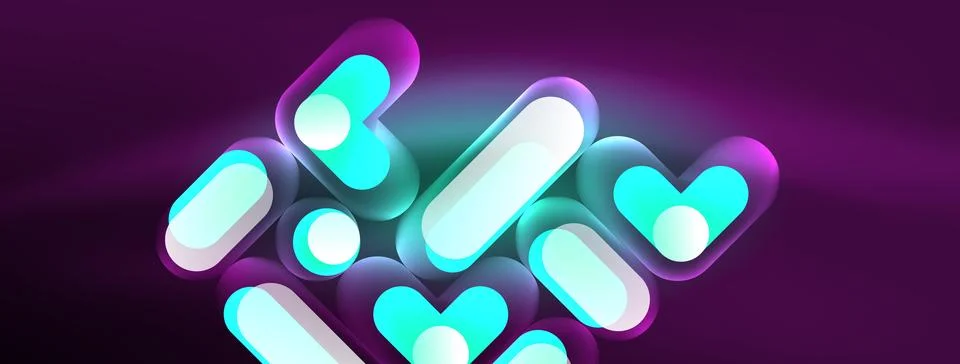 Neon circle abstract background. Template for wallpaper, banner, presentation 스톡 일러스트